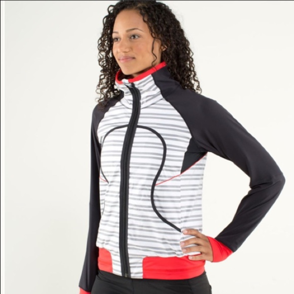 lululemon athletica Black and Red Striped Jacket - Picture 3 of 13
